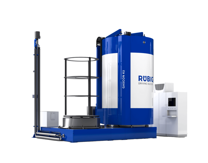 Visualisierung einer RÜBIG Gasnitrieranlage mit transparentem Hintergrund